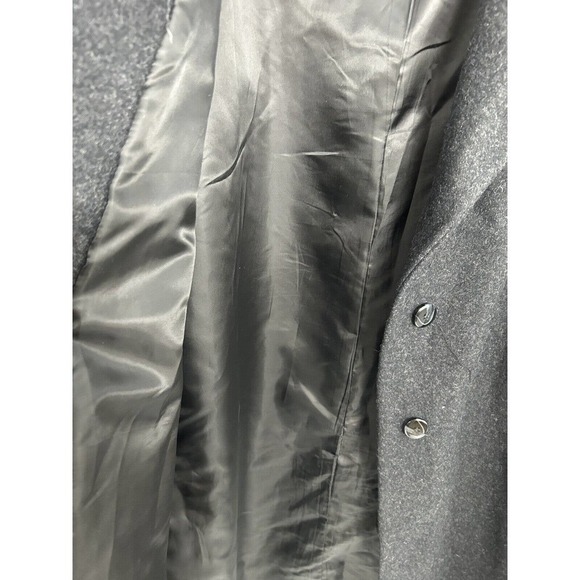STEPHANIE MATTHEWS CHARCOAL GRAY soft 100% WOOL Coat Women Size 10 P (Flaw) - Picture 14 of 16